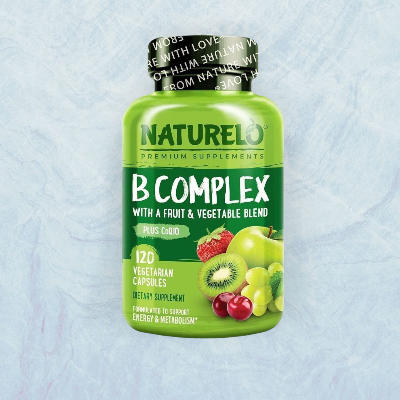 فيتامين ب كومبلكس من NATURELO مع ميثيل ب12، نباتي - 120 كبسولة