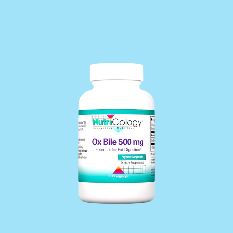 Nutricology Ox Bile 500 mg – دعم للهضم والكبد والمرارة (100 كبسولة)