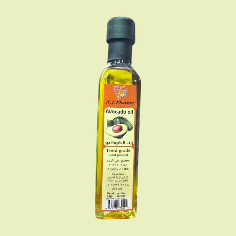 زيت افوكادو البكر الممتاز – معصور على البارد من N.T Pharma (250 مل)