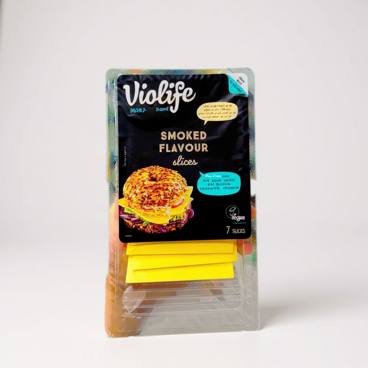 Violife Smoked Flavour Slices – شرائح جبنة نباتية بنكهة مدخنة (عدد 7 شرائح) 200جرام