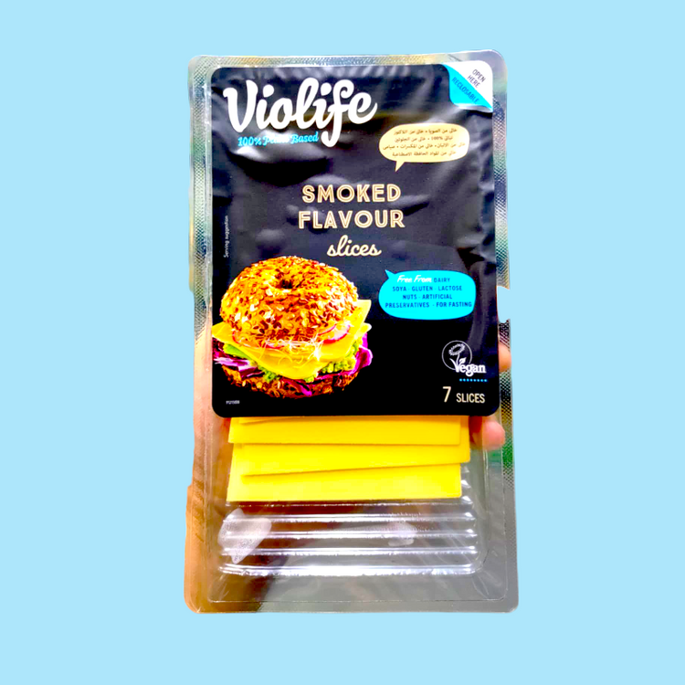Violife Smoked Flavour Slices – شرائح جبنة نباتية بنكهة مدخنة (عدد 7 شرائح) 200جرام