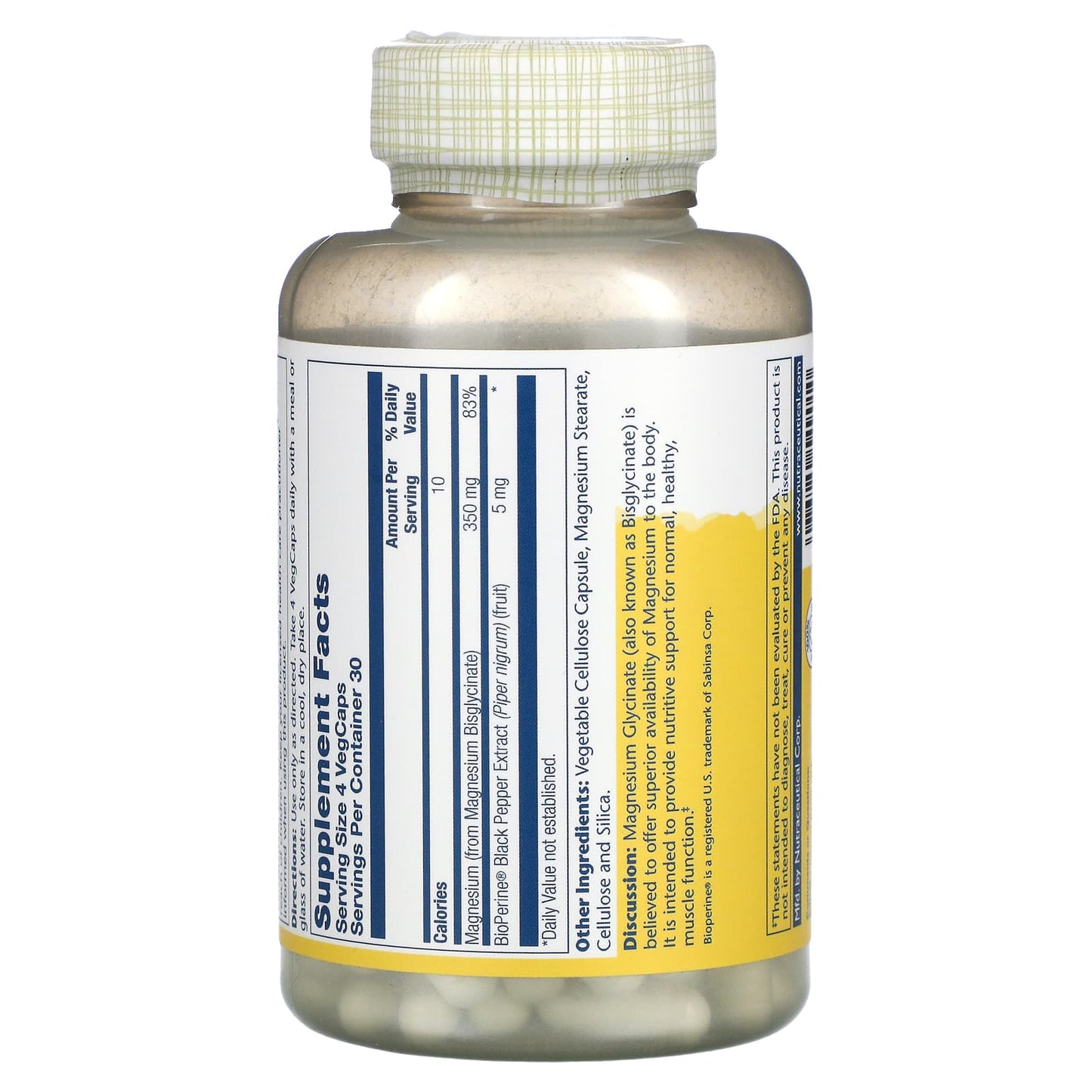 سولاراي‏, جليسينات المغنيسيوم عالية الامتصاص، 350 ملجم، 120 كبسولة نباتية