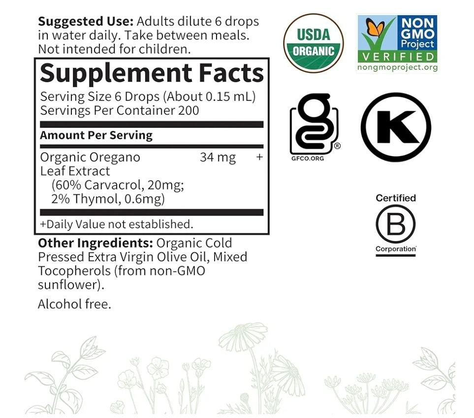 زيت اوريجانو عضوي (زيت بردقوش)30 مل من جاردن اوف لايف