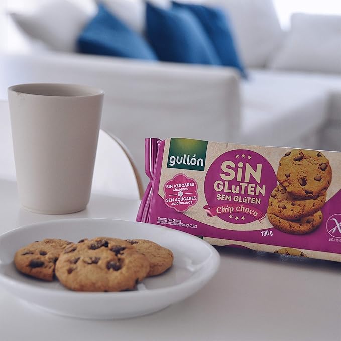 كوكيز بحبيبات الشوكولاتة(شيب شوكو ) خالي من الجلوتين وبدون سكر من جالون، 130 جرام