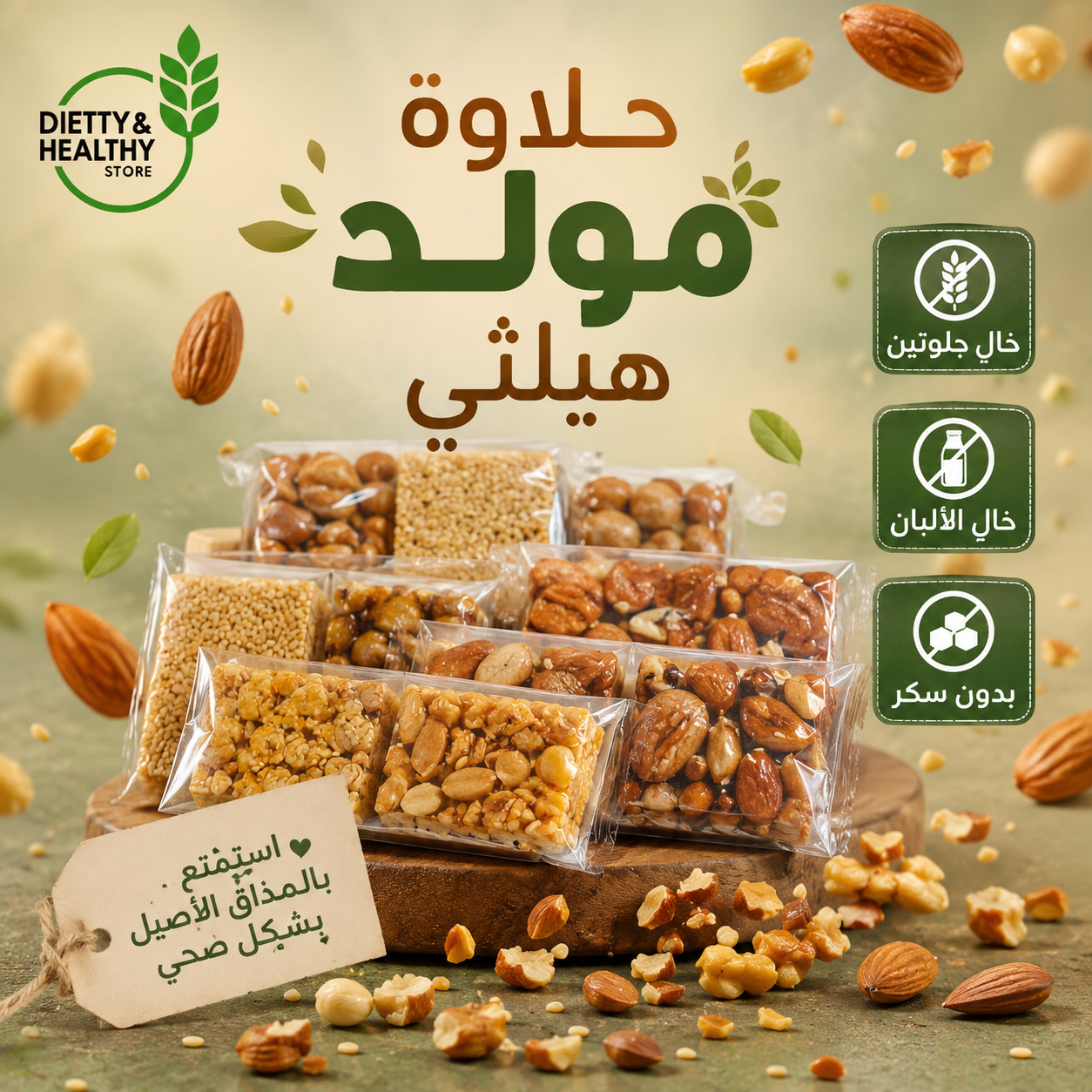 علبة حلاوة المولد الهيلثي (16 قطعة )