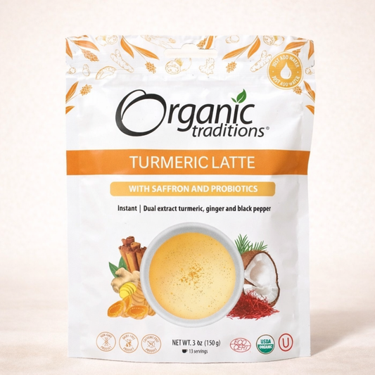 مشروب الكركم الذهبي (كركومين لاتيه ) – Turmeric Latte عضوي 150 جم من اورجانيك ترادشنز
