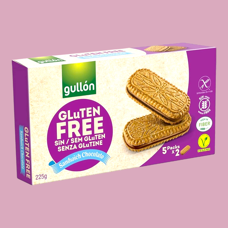 بسكوت جالون ساندويتش بالشوكولاتة - خالي من الجلوتين - غني بالألياف 225 جم