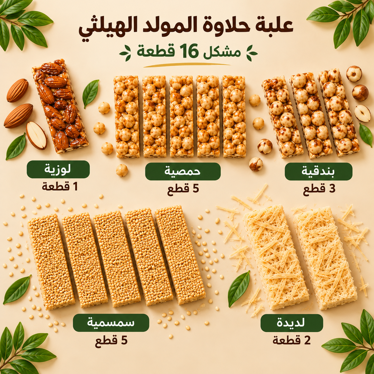 علبة حلاوة المولد الهيلثي الاقتصادية (16 قطعة )