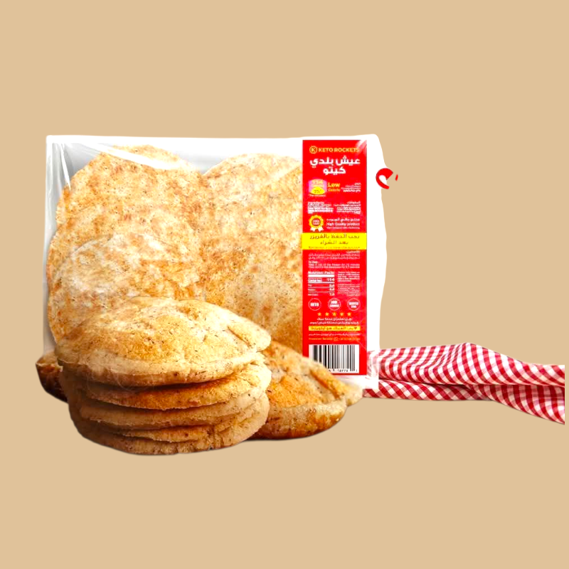 خبز بلدي كيتو من كيتو روكيتس – الطعم الأصيل بأسلوب صحي (6 أرغفة)