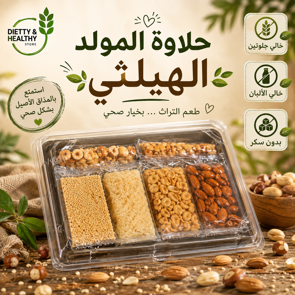 علبة حلاوة المولد الهيلثي (16 قطعة )