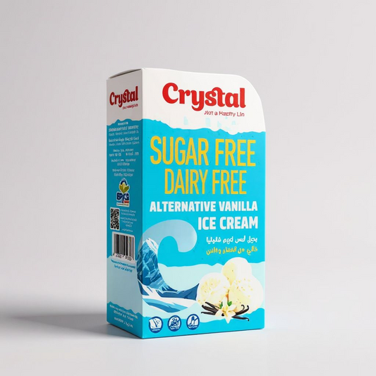آيس كريم فانيليا خالي من الجلوتين والألبان والسكر – كريستال