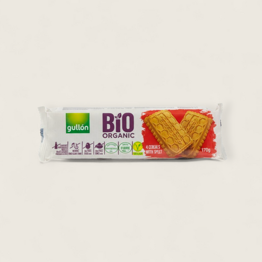 🟢 Gullón Bio Organic 4 Cereals with Spelt – بسكويت جالون أورجانيك ٤ حبوب عضوية