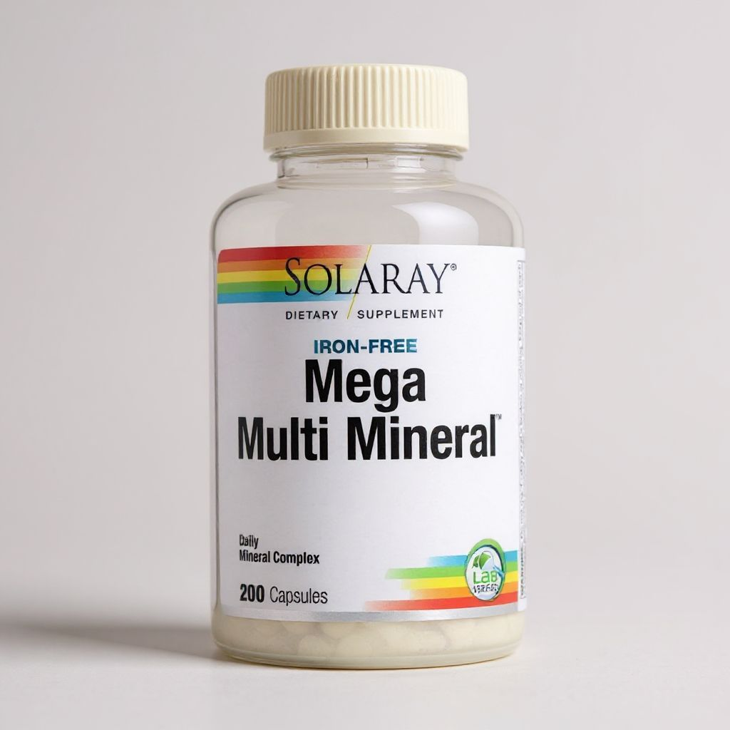 سولارى ميجا ملتى منيرال , Mega Multi Mineral، خالي من الحديد، 200 كبسولة
