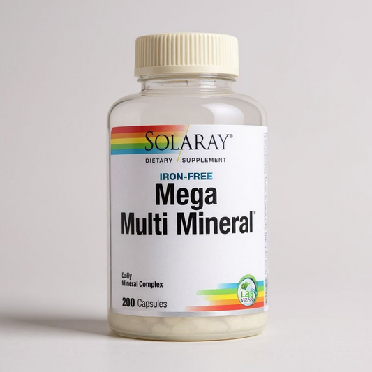 سولارى ميجا ملتى منيرال , Mega Multi Mineral، خالي من الحديد، 200 كبسولة