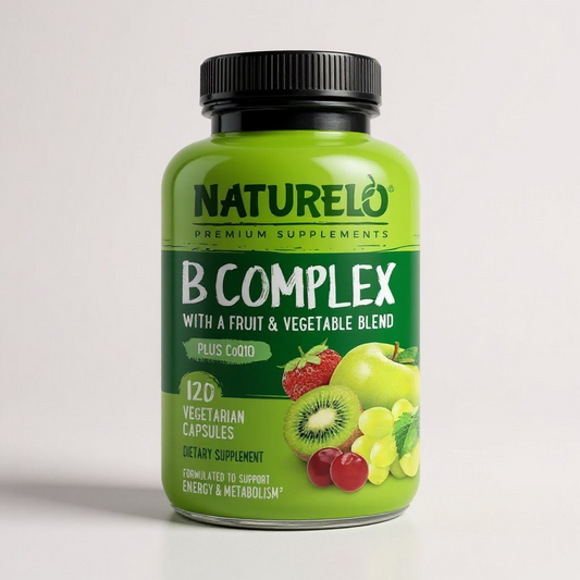 فيتامين ب كومبلكس من NATURELO مع ميثيل ب12، نباتي - 120 كبسولة