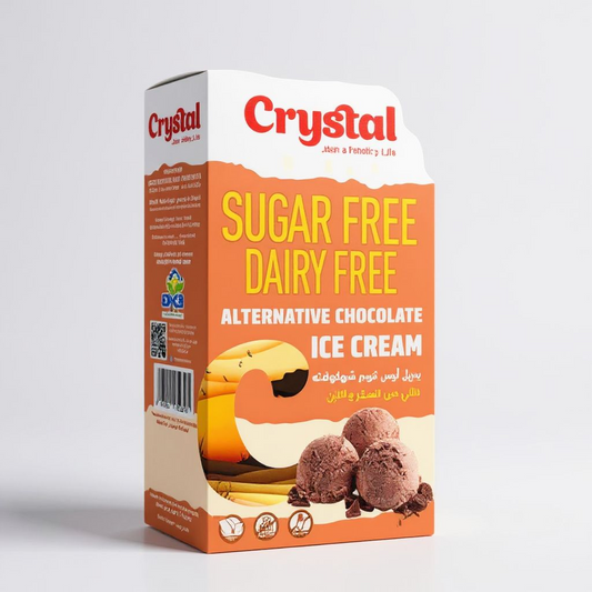 آيس كريم شوكولاتة خالي من السكر والجلوتين والألبان – كريستال