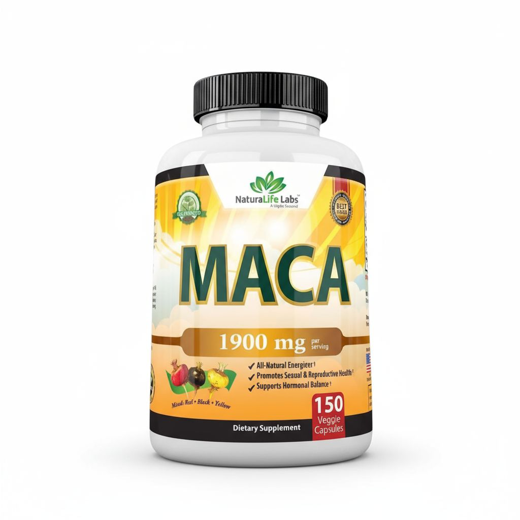مكمل غذائي بجذور الماكا العضوية السوداء والحمراء والصفراء، عيار 1900 ملجم لكل كبسولة، 150 كبسولة نباتية جيلاتينية بيروفية